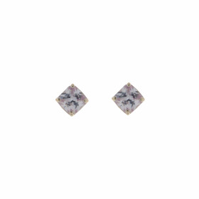 Boucles d oreilles Argent 925 Oxyde Zirconium Violet clair (couleur lavande) serties pierres carrées 5mm, chaton 4 griffes