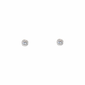 Puces d oreilles Argent Oxydes zirconium Ronds 2mm Serti Clos Paire boucles d oreilles Argent 925 rhodié Oxydes zirconium ...