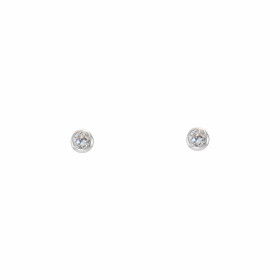 Boucles d'oreilles Argent Oxyde de Zirconium 2mm Serti Clos