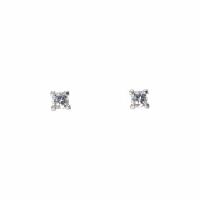  Puces d oreilles serties d Oxydes zirconium ronds Les pierres mesurent 3mm diamètre Elles sont maintenues sur monture par...