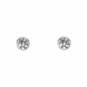 Puces d'oreilles Argent Oxydes de zirconium Ronds 5mm Serti Clos. Paire de boucles d'oreilles en Argent 925 rhodié et Oxyd...