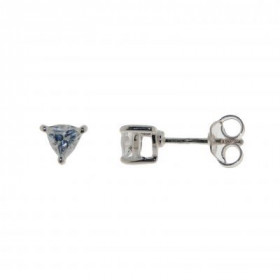 Boucles d oreilles Argent 925 Oxyde Zirconium serties pierres taille trillion 4mm