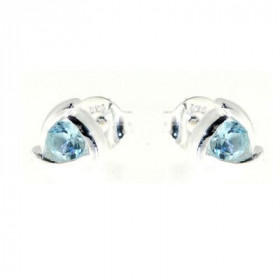 Boucles d'oreilles Argent Topaze Bleue Traitée 3.5mm