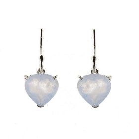 Boucles d oreilles Argent 925 Calcédoine Ces boucles d oreilles pendantes sont serties pierres taillées coeur Les dimensio...