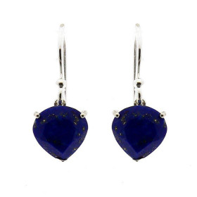 Boucles d oreilles Argent 925 Lapis Lazuli Ces boucles d oreilles pendantes sont serties pierres taillées coeur Les dimens...