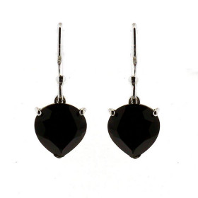 Boucles d oreilles Argent 925 Onyx Ces boucles d oreilles pendantes sont serties pierres taillées coeur Les dimensions des...