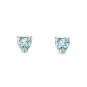 Boucles d oreilles Coeur Argent 925 Rhodié Topaze bleue traitée Chaque boucle est sertie d une pierre forme coeur mesurant...