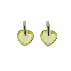 Boucles d'oreilles Coeur Argent Oxyde de zirconium Vert