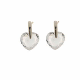 Boucles d oreilles Argent 925 Oxyde Zirconium serties pierres forme coeur 10x10mm