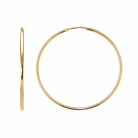 Boucles d oreilles style Créoles Or jaune 750 Diamètre extérieur : 30mm Section composée d un fil rond 1.5mm diamètre
