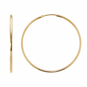 Boucles d oreilles style Créoles Or jaune 750 Diamètre extérieur : 40mm Section composée d un fil rond 1.5mm diamètre