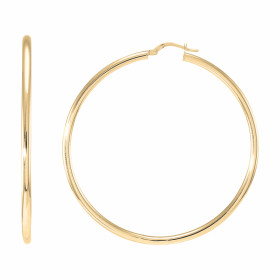 Créoles Or Jaune 375 Fil Rond 2.5mm Diam. 55mm Section ronde 2.5mm diamètre Diamètre exterieur : 55mm Système fermeture : ...