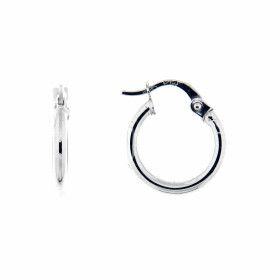 Créoles Or Blanc 375 Section ronde 2mm diamètre Diamètre exterieur : 14mm 