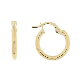 Créoles Or Jaune 375 Section ronde 2mm Diamètre exterieur : 15mm 