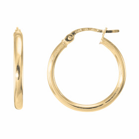 Créoles Or Jaune 375 Fil Rond 2mm Diam. 18mm Section ronde 2mm diamètre Diamètre exterieur : 18mm Système fermeture : char...