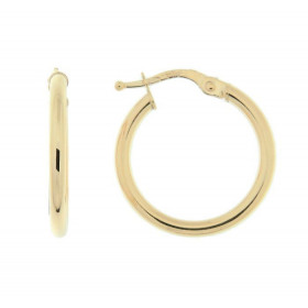 Créoles Or Jaune 375 Section ronde 2mm Diamètre exterieur : 20mm 