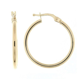 Créoles Or Jaune 375 Section ronde 2mm diamètre Diamètre extérieur : 25mm 