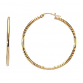  Boucles d oreilles style Créoles Or jaune 750 Diamètre extérieur : 35mm Section composée d un fil rond 2mm diamètre 