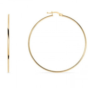  Créoles Or Jaune 375 Section ronde 2mm Diamètre extérieur : 60mm 