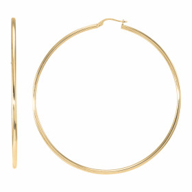 Créoles Or Jaune 375 Fil Rond 2mm Diam. 65mm Section ronde 2mm diamètre Diamètre exterieur : 65mm Système fermeture : char...