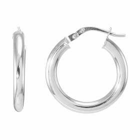 Créoles Or Blanc 375 Fil Rond 3mm Diam. 20mm Section ronde 3mm diamètre Diamètre exterieur : 20mm Système fermeture : char...