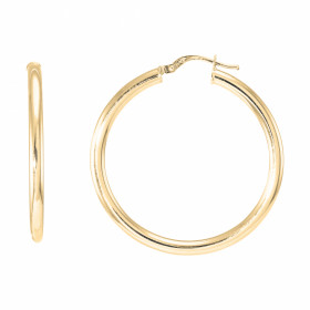  Créoles Or Jaune 375 Fil Rond 3mm Diam. 35mm Section ronde 3mm diamètre Diamètre exterieur : 35mm Système fermeture : cha...