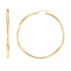  Créoles Or Jaune 375 Fil Rond 3mm Diam. 55mm Section ronde 3mm diamètre Diamètre exterieur : 55mm Système fermeture : cha...