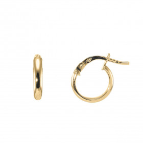 Créoles Demi Jonc 12mm Or Jaune 375 Diamètre exterieur : 12mm Section demi-jonc 2.4x1.2mm Système d attache : charnière