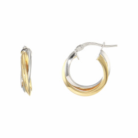  Créoles doubles 2 Ors 375 Largeur vue face : 4mm Diamètre exterieur : 16mm 