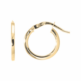 Créoles Diam. 14mm Or Jaune 375 Section carrée Diamètre exterieur : 14mm Section carrée 1,8x1.8mm Système d attache : char...