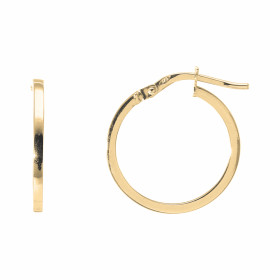 Créoles Diam. 18mm Or Jaune 375 Section carrée Diamètre exterieur : 18mm Section carrée 1,8x1.8mm Système d attache : char...