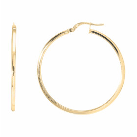 Créoles Diam. 35mm Or Jaune 375 Section carrée Diamètre exterieur : 35mm Section carrée 1,8x1.8mm Système d attache : char...