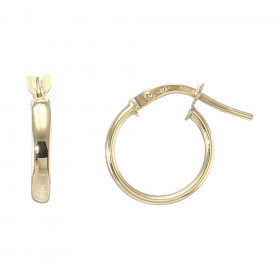 Créoles or jaune 375 Système d attache : charnière Diamètre : 13mm Largeur : 2,3mm