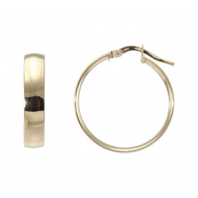 Créoles rondes or jaune 375 Système d attache : charnière Diamètre : 23mm Largeur : 4,8mm
