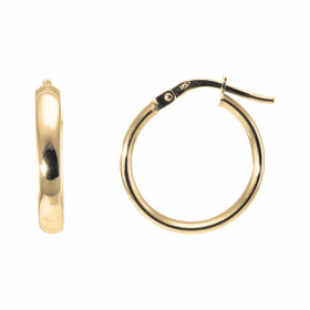 Boucles d oreilles Créoles Section Ovale 4mm x 18mm Or Jaune 375 Diamètre extérieur : 18mm Section ovale 4x1.6mm large Sys...