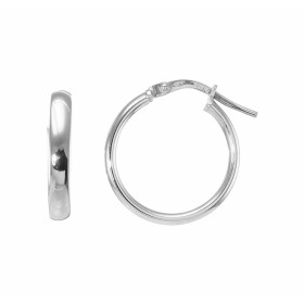  Créoles Or Blanc 750 section ovale 4x2mm Diamètre exterieur : 20mm 