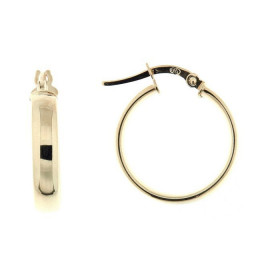 Créoles Or jaune 375 Section ovale 4x2mm diamètre Diamètre exterieur : 20mm 