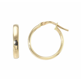  Créoles rondes Or Jaune 750 Section ovale 4x2mm Diamètre exterieur : 20mm Largeur : 4mm 