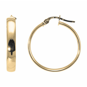  Créoles Demi-jonc 4mm x 22mm Or Jaune 375 Diamètre exterieur : 22mm Section ovale 4x1.6mm large Système d attache : charn...