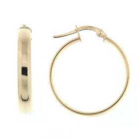 Créoles Or Jaune 375 Section ovale 4x2mm diamètre Diamètre exterieur : 25mm 