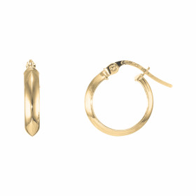 Créoles 3mm x 13mm Or Jaune 375 Diamètre exterieur : 13mm Section triangulaire 3mm large Système d attache : charnière