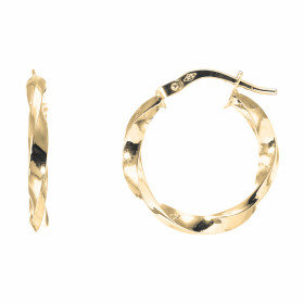 Créoles Torsadées 2.7mm x 20mm Or Jaune 375 Diamètre exterieur : 20mm Section torsadée 2.7mm large Système d attache : cha...