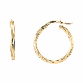 Créoles Torsadées 2mm x 20mm Or Jaune 375 Diamètre exterieur : 20mm Section torsadée 2mm large Système d attache : charnière