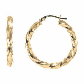  Créoles Torsadées 3.2mm x 22mm Or Jaune 375 Diamètre exterieur : 22mm Section torsadée 3.2mm large Système d attache : ch...