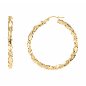 Créoles Torsadées 3.2mm x 35mm Or Jaune 375 Diamètre exterieur : 35mm Section torsadée 3.2mm large Système d attache : cha...