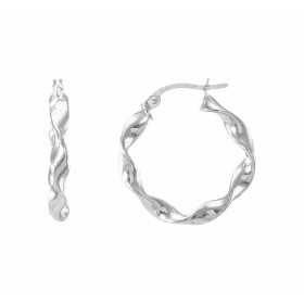  Créoles rondes torsadées or blanc 375 Système d attache : charnière Diamètre : 20mm Largeur : 3mm 