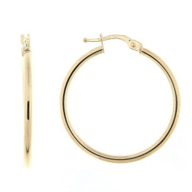  Créoles Or Jaune 375 Section ronde 2mm diamètre Diamètre exterieur : 30mm 