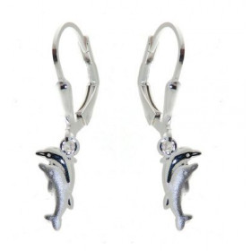 Boucles d oreilles Dauphins pendantes Argent 925 Motif forme dauphin