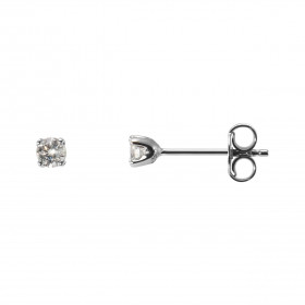 Boucles d'oreilles Diamant 0.20 carat Or Blanc 750. Boucles d'oreilles serties de 2 diamants de 3.1mm de diamètre (2 x 0,1...