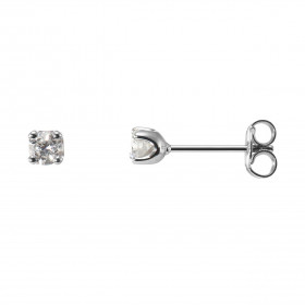 Boucles d'oreilles Diamant 0.30 carat Or Blanc 750. Boucles d'oreilles serties de 2 diamants de 3.6mm de diamètre (2 x 0,1...